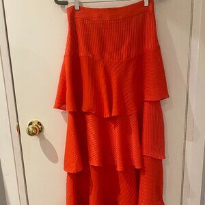 Ted Baker, Tiered Skirt, Coral, Ted Size 2 (Fits US 6)